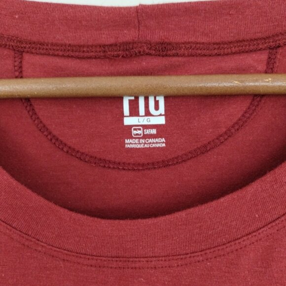 FIG Safari Travel Dress Large Red Bamboo Blend Long Sleeve Comfy Fitted - Picture 4 of 8